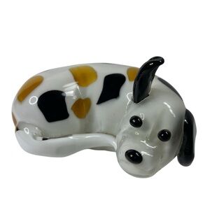 Lenox Vintage Glass Dog Statue Speckles and Spots